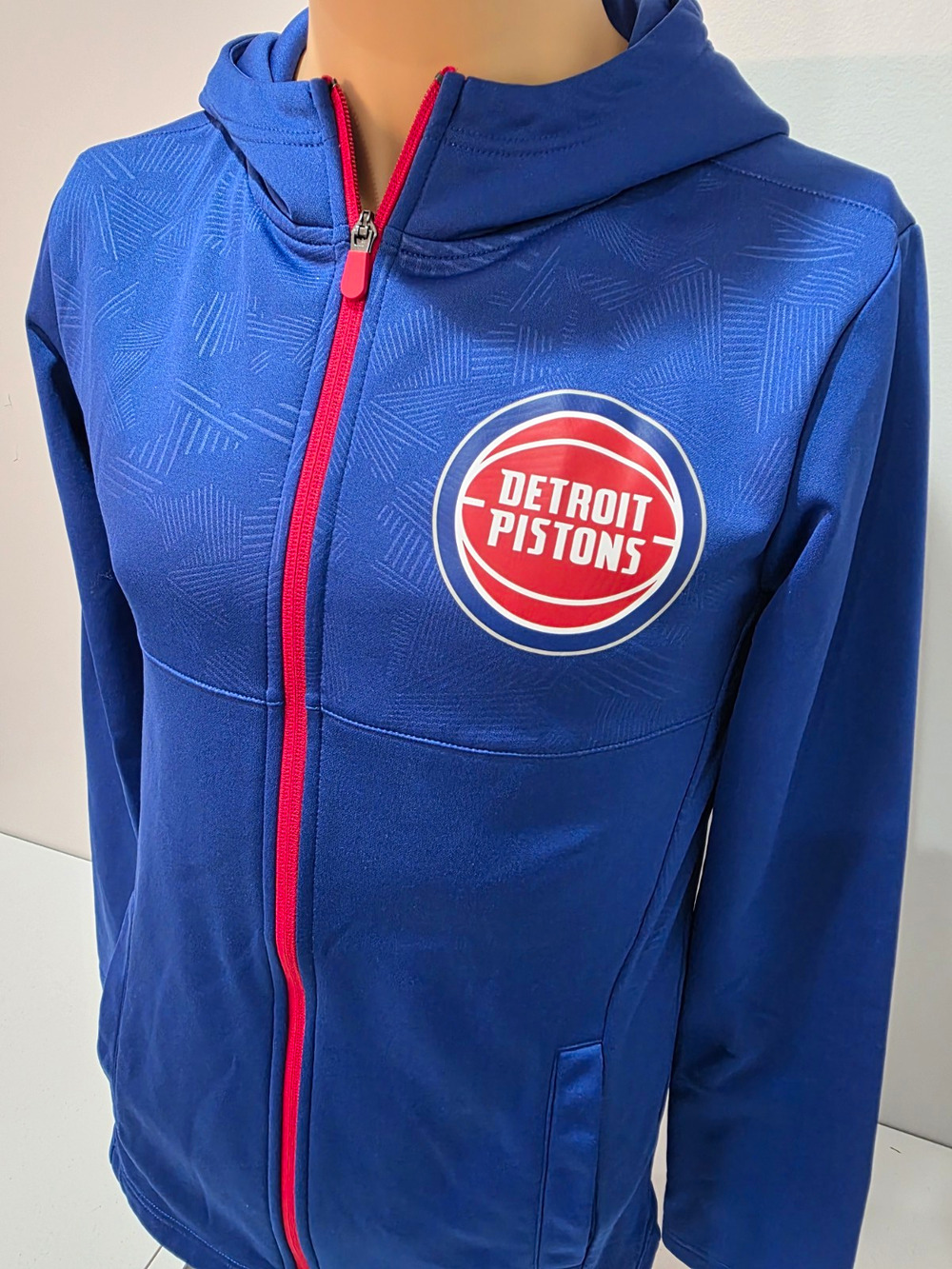 Detroit Pistons Fanatics Mens Small Full Zip Hoodie Jacket NBA Blue Basketball